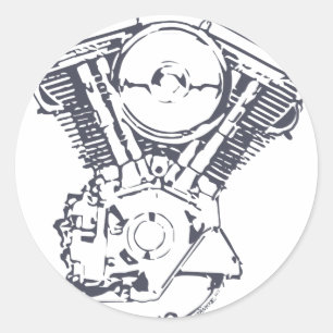 Harley Evolution V-Twin Runder Aufkleber