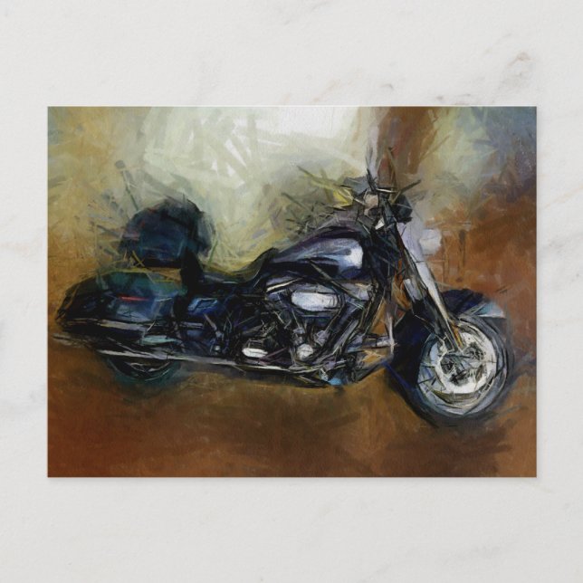 Harley Motorrad Art Postkarte (Vorderseite)