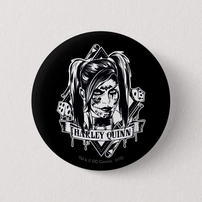 Harley Quinn Abzeichen Button (Vorderseite)