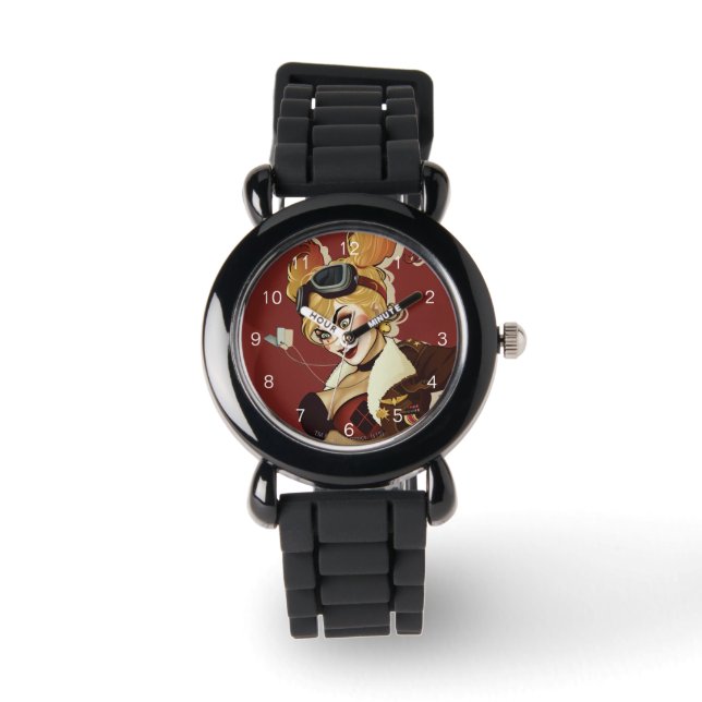 Harley Quinn Bombshells Pinup Armbanduhr (Vorderseite)
