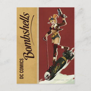 Harley Quinn Bombshells Pinup Postkarte