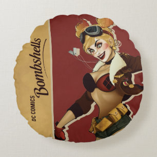 Harley Quinn Bombshells Pinup Rundes Kissen