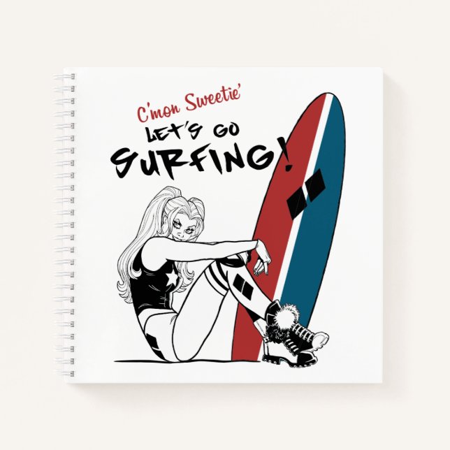Harley Quinn - Lass uns surfen gehen Notizbuch (Vorderseite)