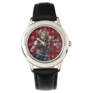 Harley Quinn mit flockigen Würfeln Armbanduhr