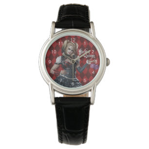 Harley Quinn mit Fuzzy Dice Armbanduhr