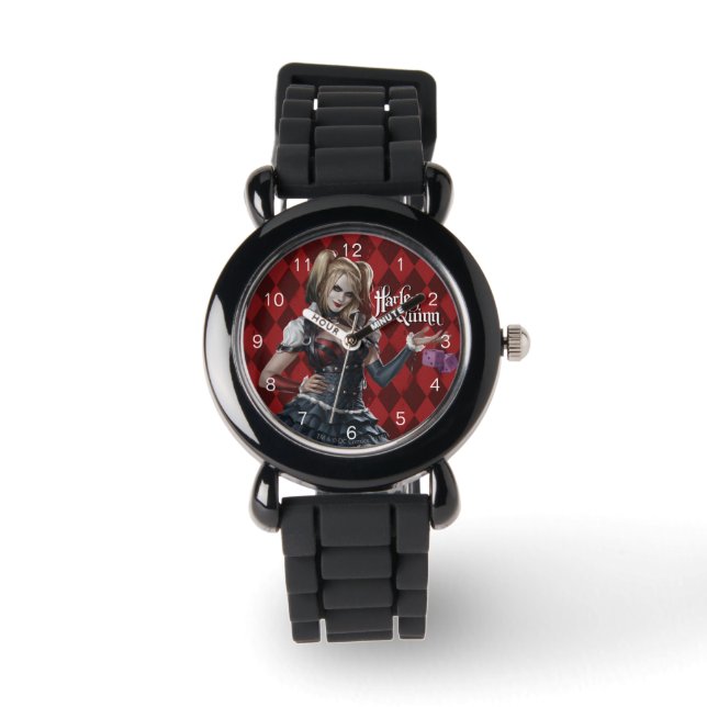 Harley Quinn mit Fuzzy Dice Armbanduhr (Vorderseite)