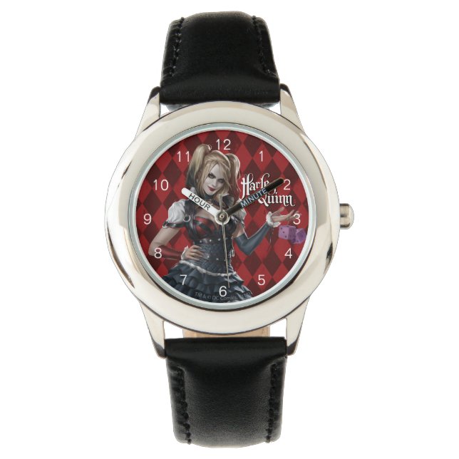 Harley Quinn mit Fuzzy Dice Armbanduhr (Vorderseite)