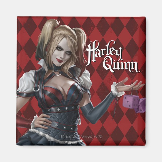 Harley Quinn mit Fuzzy Dice Magnet (Vorne)