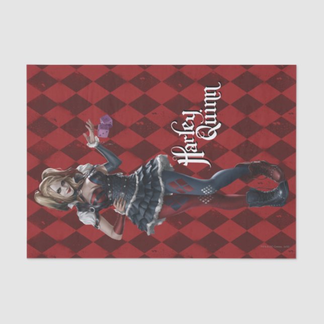 Harley Quinn mit Fuzzy Dice Seidenpapier (Vorderseite)