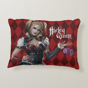 Harley Quinn mit Fuzzy Dice Zierkissen