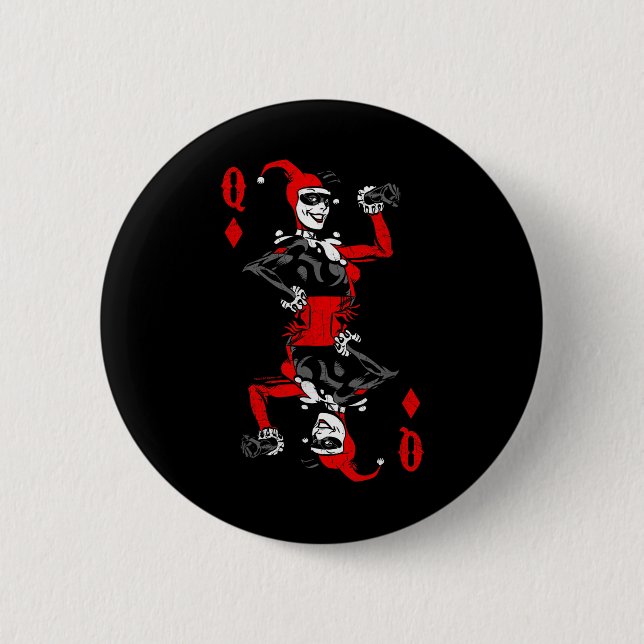 Harley Quinn Of Diamonds T Shirt  Button (Vorderseite)