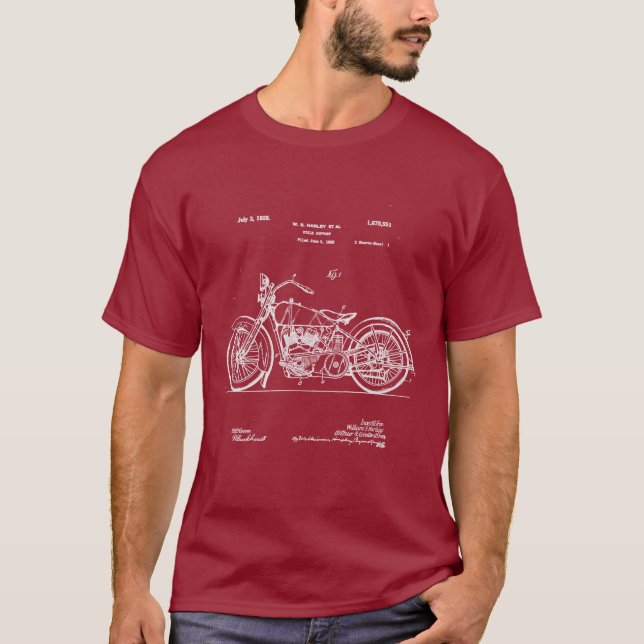 Harley Zyklus-Patent 1928 (dunkles Kleid) T-Shirt (Vorderseite)