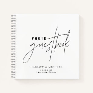 HARLOW Edgy Modern Minimalistisch Foto Gästebuch Notizbuch