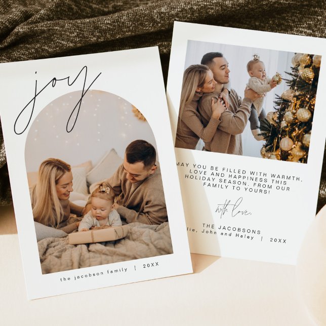 HARLOW Joy Edgy Modern Arch Foto Holiday Invitati Einladung (Von Creator hochgeladen)