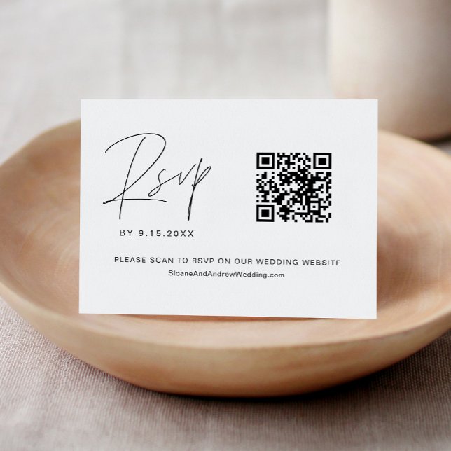 HARLOW Minimaliste Mariage QR Code RSVP (Créateur téléchargé)