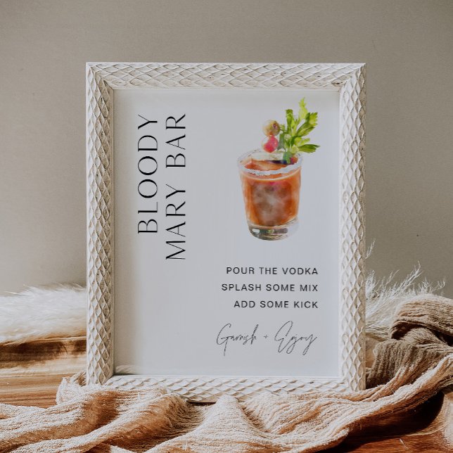 HARLOW Minimalistisch Bloody Mary Bar Sign Poster (Von Creator hochgeladen)