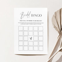 HARLOW Minimalistische Brautparty Bingo Game Card