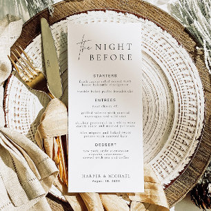 HARLOW Modern The Night Before Probe Menu Card Einladung