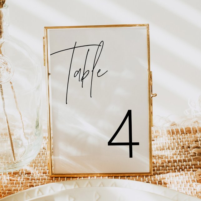 HARLOW Moderne Minimalistische Edgy-Tischnummer Einladung (Von Creator hochgeladen)