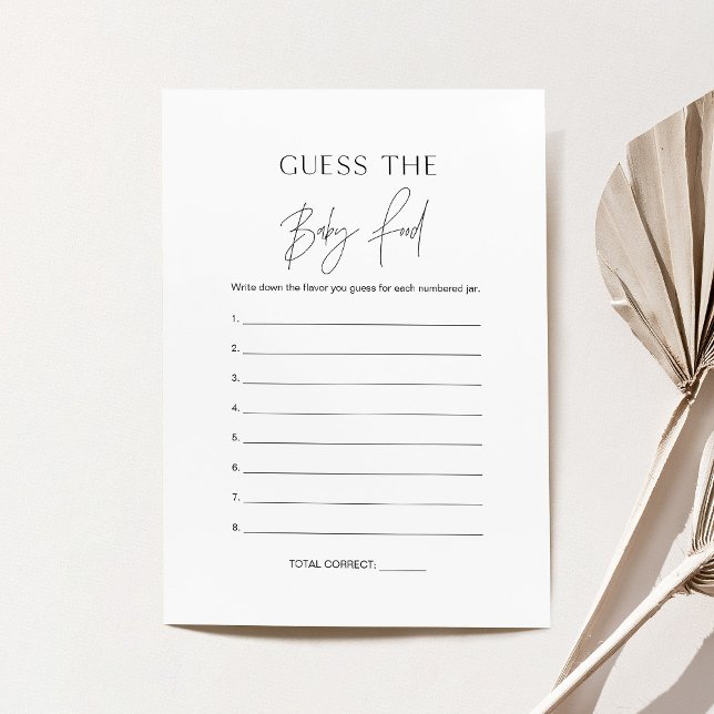 HARLOW Raten Sie die Baby Food Baby Shower Game Ca Einladung (Von Creator hochgeladen)