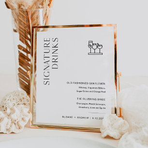 HARLOW Signature Drinks Hochzeitsschild Poster