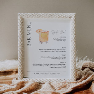 HARLOW Wedding Bar Menu, Signature Drink Zeichen Poster