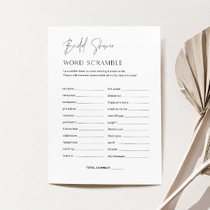 HARLOW Word Scramble Fête des mariées Carte de jeu
