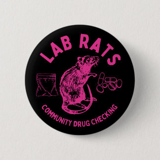 Harm Reduction Sisters Lab Rats Logo Button