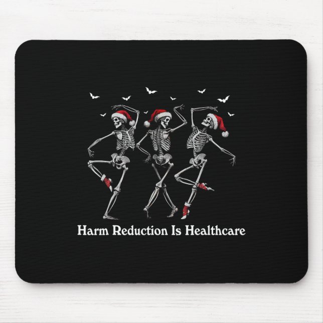 Harm Reduction Skeleton Tanzen Weihnachtsüberdosis Mousepad (Vorne)