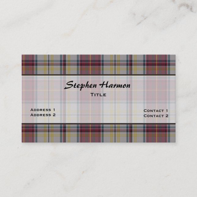 Harmon Dress Traditioneller Tartan Karierte Custom Visitenkarte (Vorderseite)