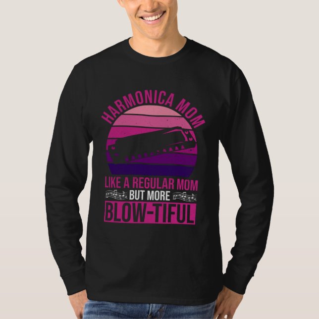 Harmonic Player Mom And Harmonica Mother T-Shirt (Vorderseite)