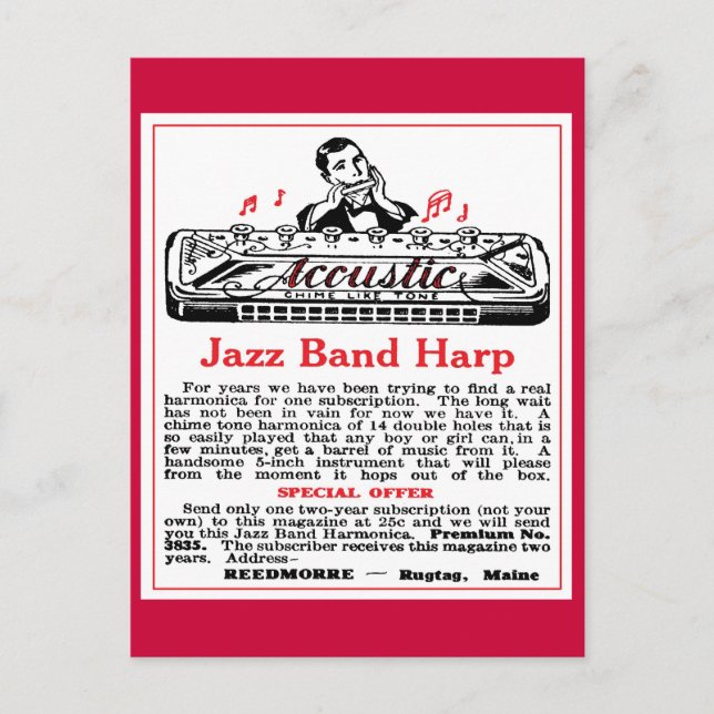 Harmonica Ad Postcard Postkarte (Vorderseite)