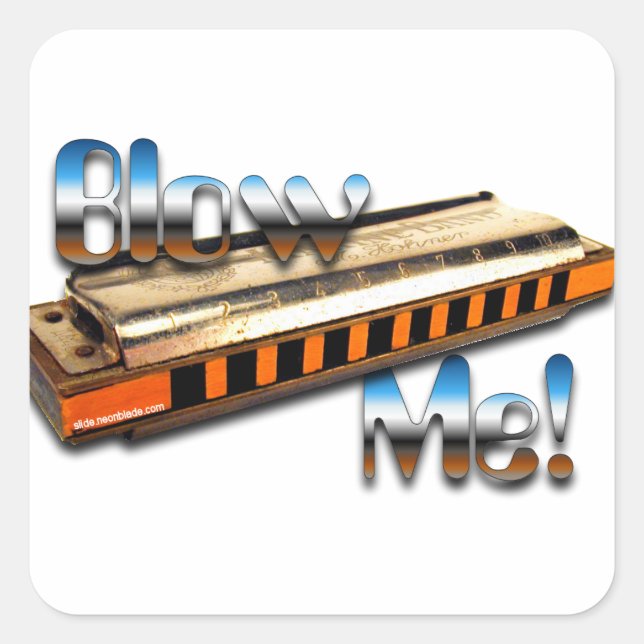 Harmonica - Blow me sticker (Devant)