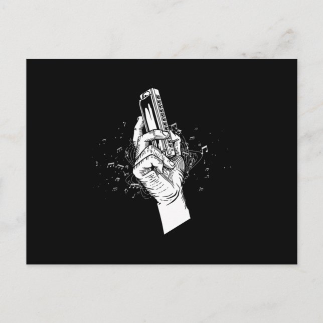 Harmonica Blues Mundorgel Akustikinstrument Gi Postkarte (Vorderseite)