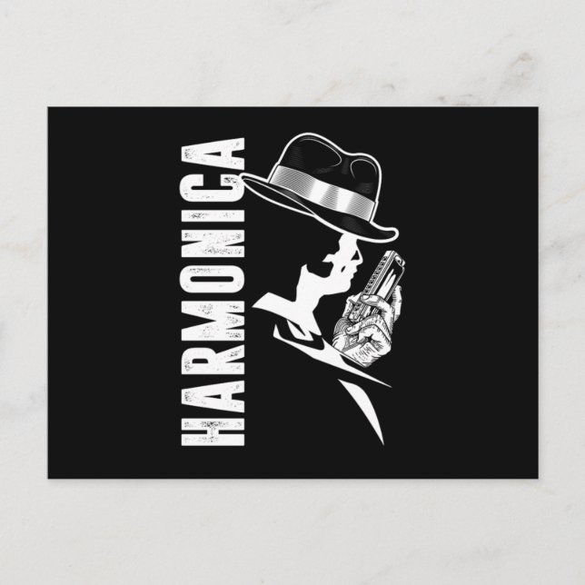 Harmonica Blues Music Sound Instrument Band Gesche Postkarte (Vorderseite)