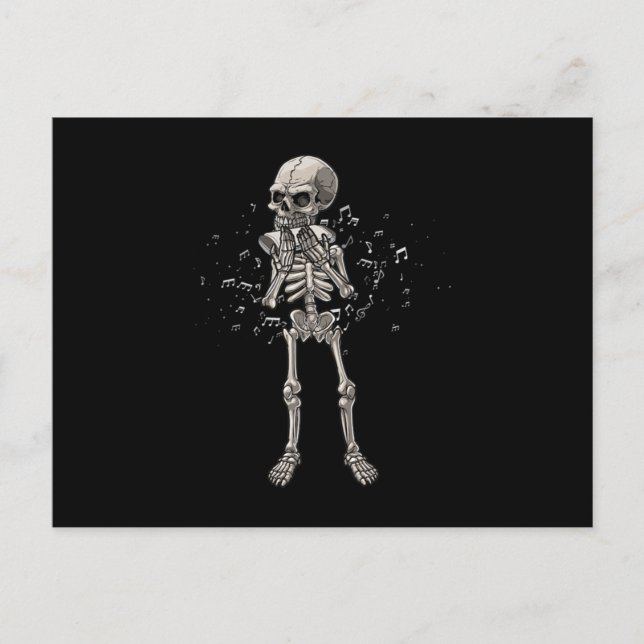 Harmonica Blues Skull Instrument Acoustic Gift Postkarte (Vorderseite)