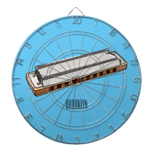 Harmonica Cartoon Illustration Dartscheibe