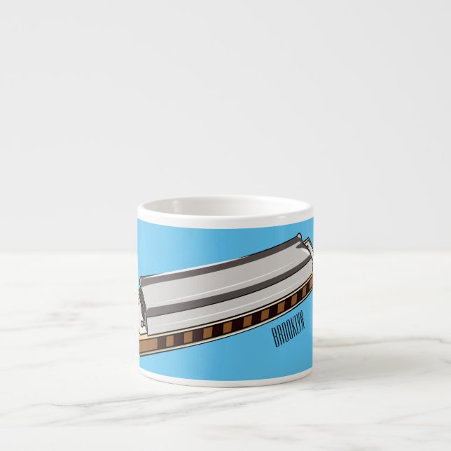 Harmonica Cartoon Illustration Espressotasse (Vorderseite)