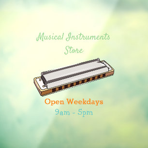 Harmonica Cartoon Illustration Fensteraufkleber