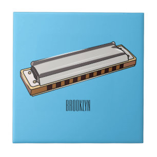Harmonica Cartoon Illustration Fliese
