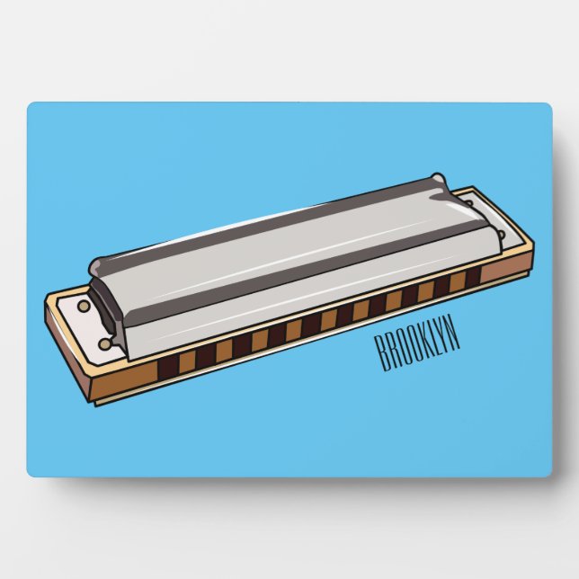 Harmonica Cartoon Illustration Fotoplatte (Vorderseite)