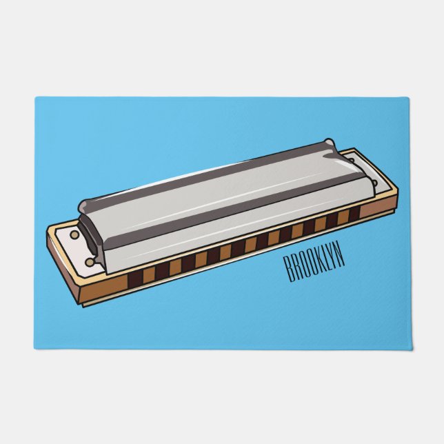 Harmonica Cartoon Illustration Fußmatte (Vorderseite)