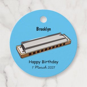 Harmonica Cartoon Illustration Geschenkanhänger