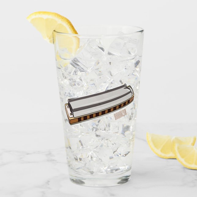 Harmonica Cartoon Illustration Glas (Vorderseite Ice)