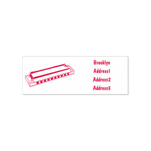 Harmonica Cartoon Illustration Permastempel