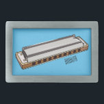 Harmonica Cartoon Illustration Rechteckige Gürtelschnalle<br><div class="desc">Harmonica Cartoon Illustration</div>