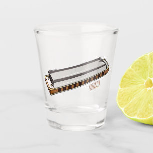 Harmonica Cartoon Illustration Schnapsglas