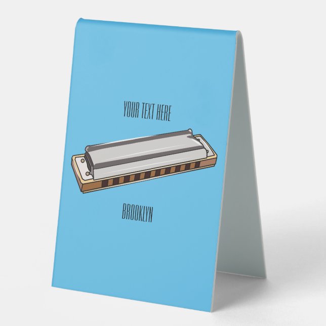 Harmonica Cartoon Illustration Tischaufsteller (Vorderseite)