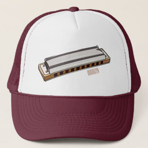 Harmonica Cartoon Illustration Truckerkappe