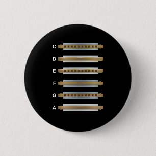 Harmonica Instrument Music Sound Blues Bass Gift Button